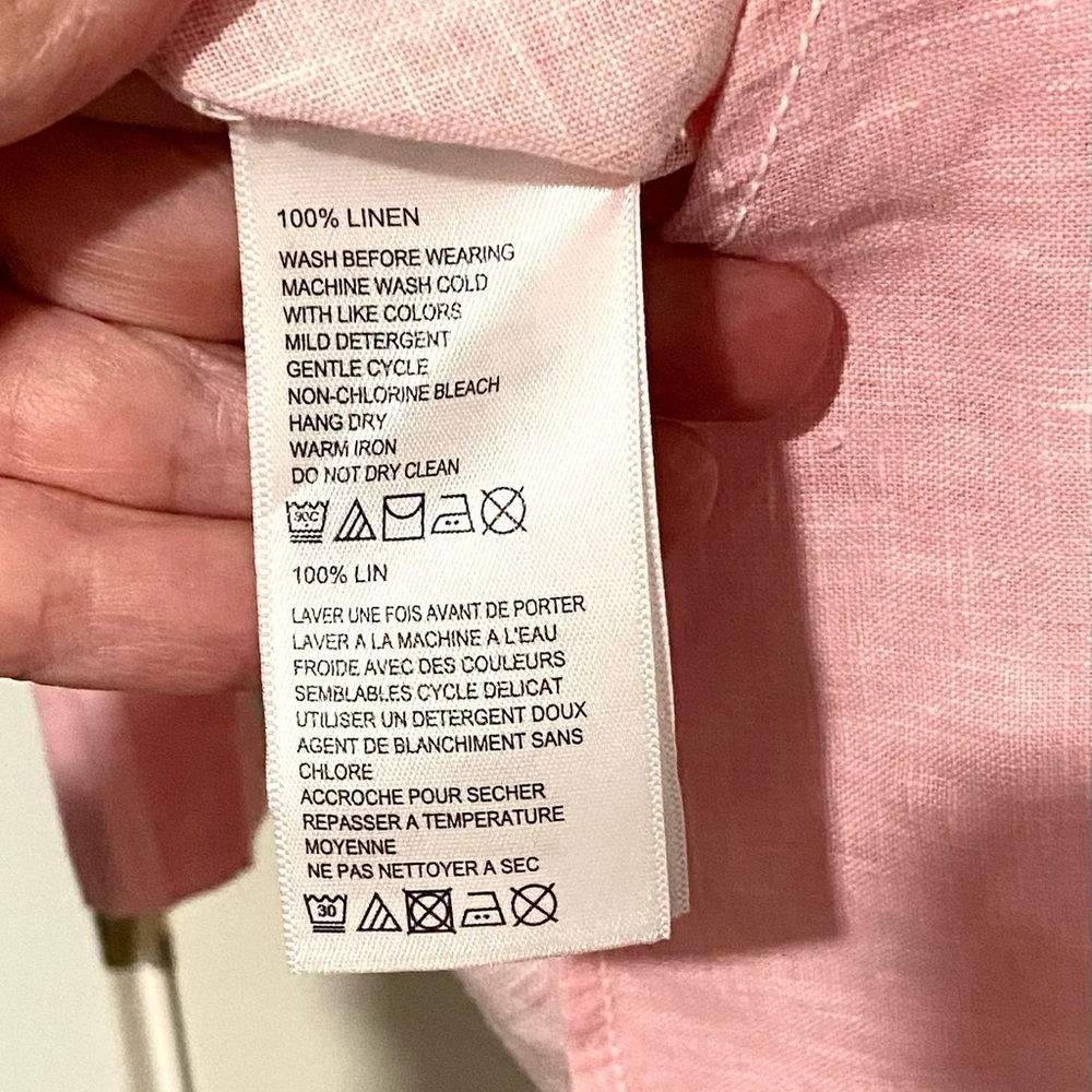 Tommy Bahama Pink Linen Button Down Shirt Relaxed Fit S - Picture 4 of 6